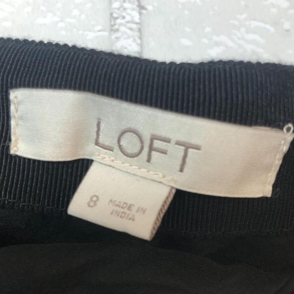 LOFT Scandinavian Style Embroidered Mini Pencil Skirt Blue‎ & Black Size 8 - Picture 2 of 7